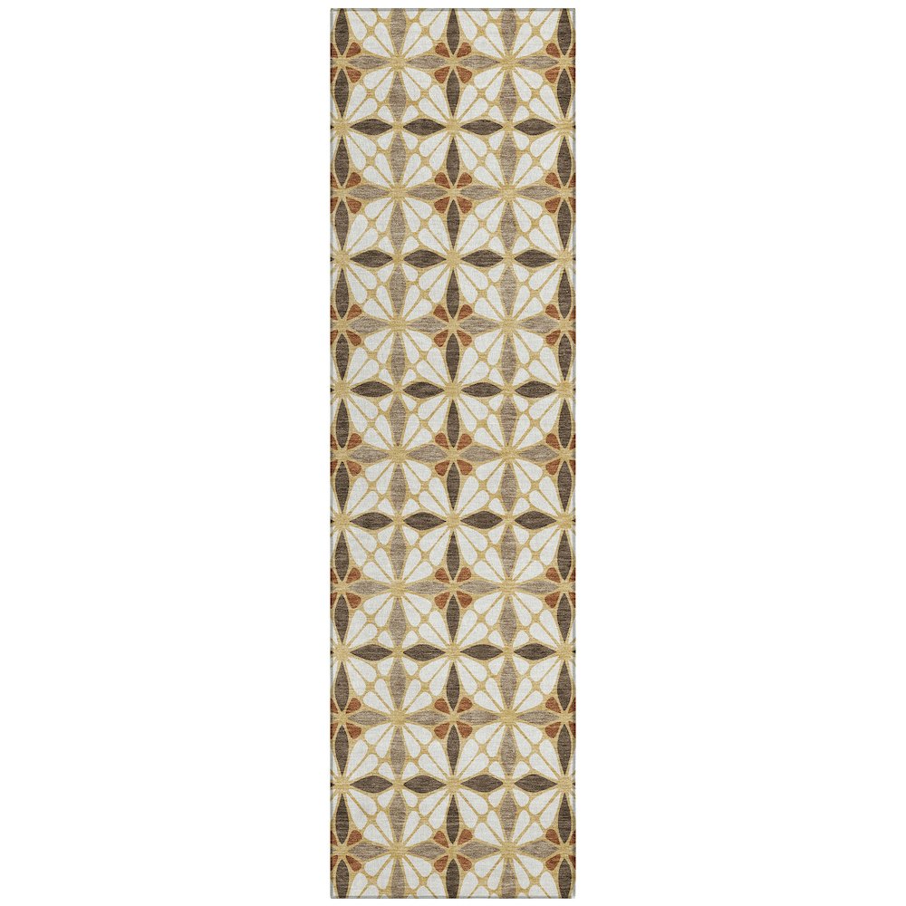 Machine Washable Indoor/Outdoor Chantille ACN2469 Gold 2'3" x 7'6" Runner Rug. Picture 1