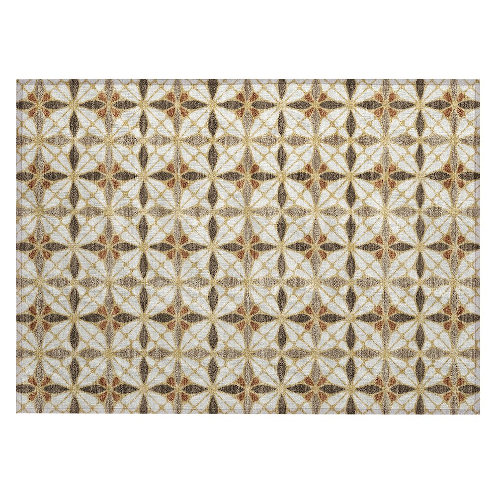 Machine Washable Indoor/Outdoor Chantille ACN2469 Gold 1'8" x 2'6" Rug. Picture 1
