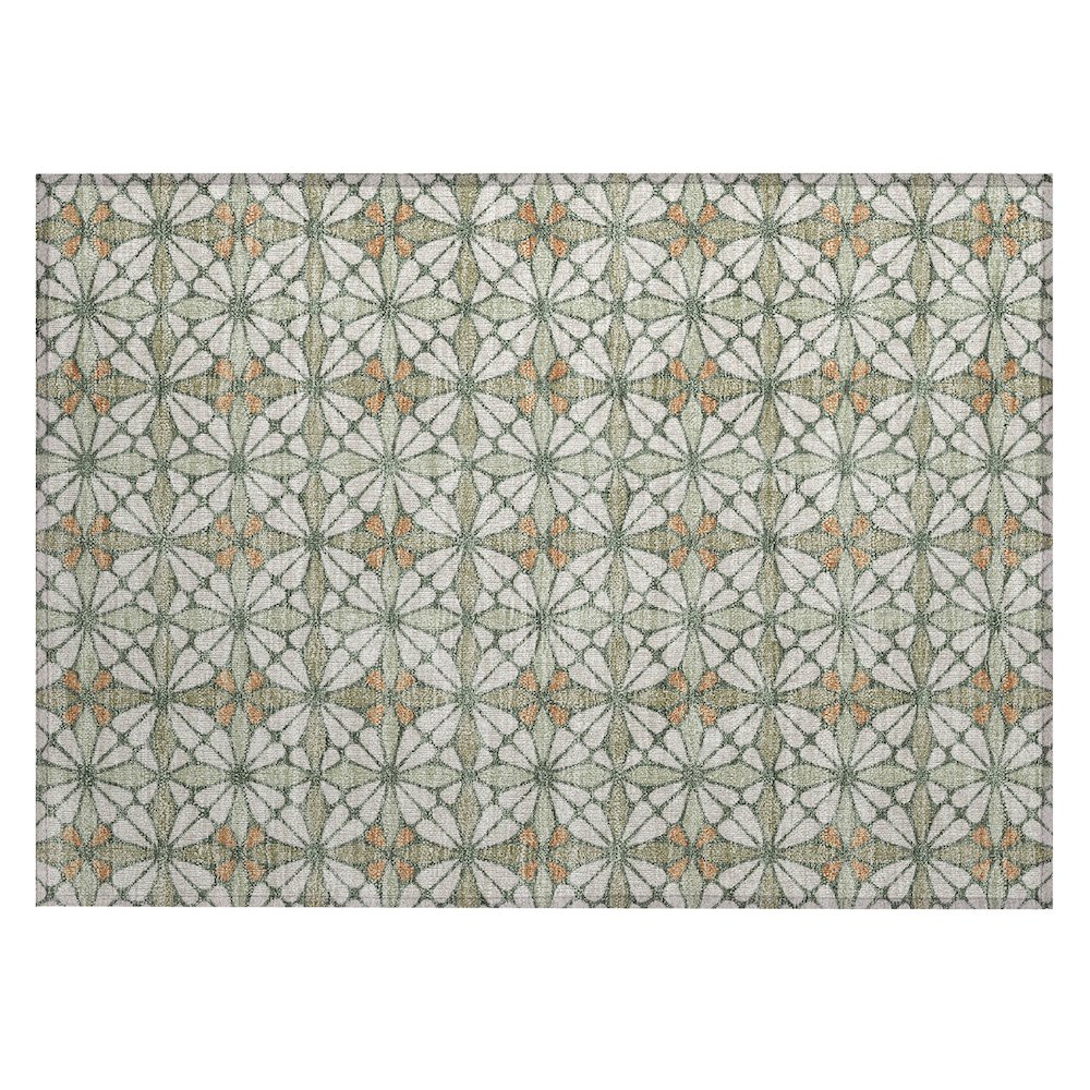 Machine Washable Indoor/Outdoor Chantille ACN2469 Ivory 1'8" x 2'6" Rug. Picture 1