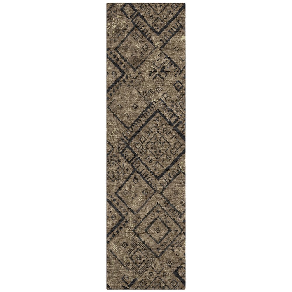 Machine Washable Indoor/Outdoor Chantille ACN2470 Brown 2'3" x 7'6" Runner Rug. Picture 1