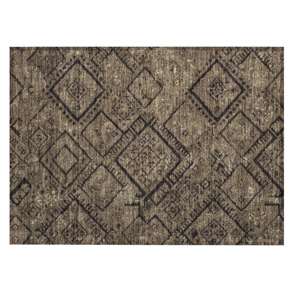 Machine Washable Indoor/Outdoor Chantille ACN2470 Brown 1'8" x 2'6" Rug. Picture 1