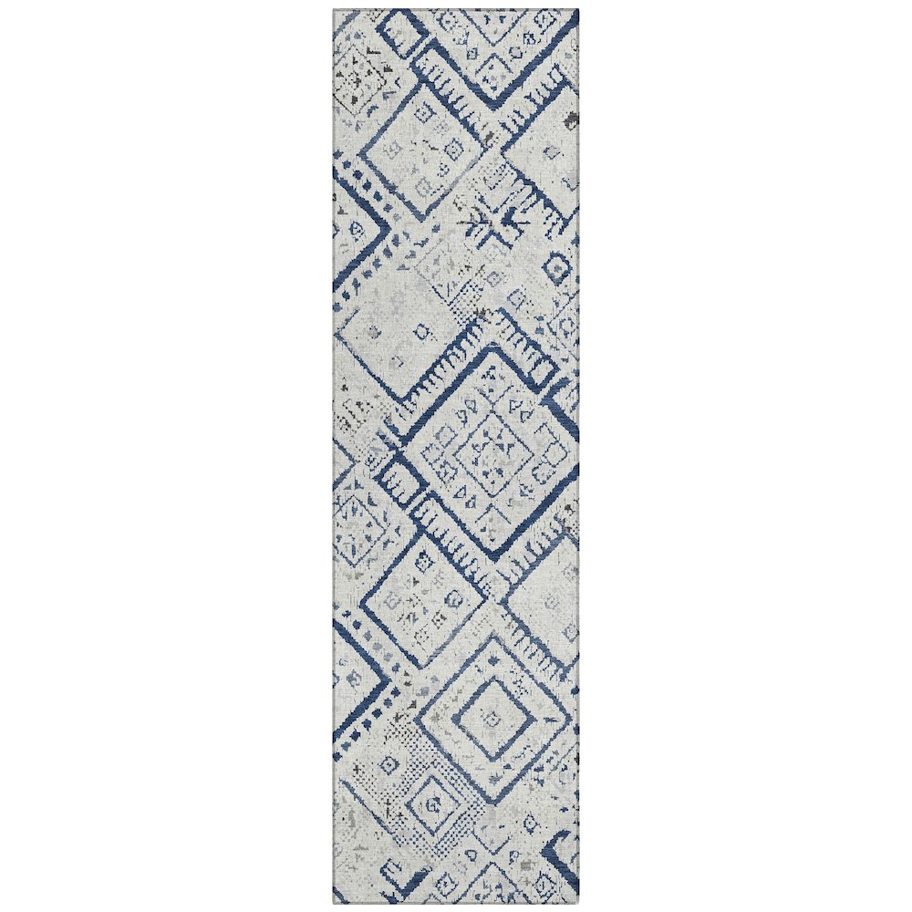 Machine Washable Indoor/Outdoor Chantille ACN2470 Ivory 2'3" x 7'6" Runner Rug. Picture 1