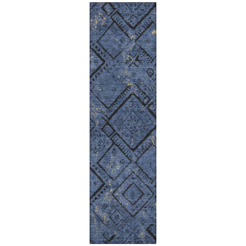 Machine Washable Indoor/Outdoor Chantille ACN2470 Blue 2'3" x 7'6" Runner Rug. Picture 1