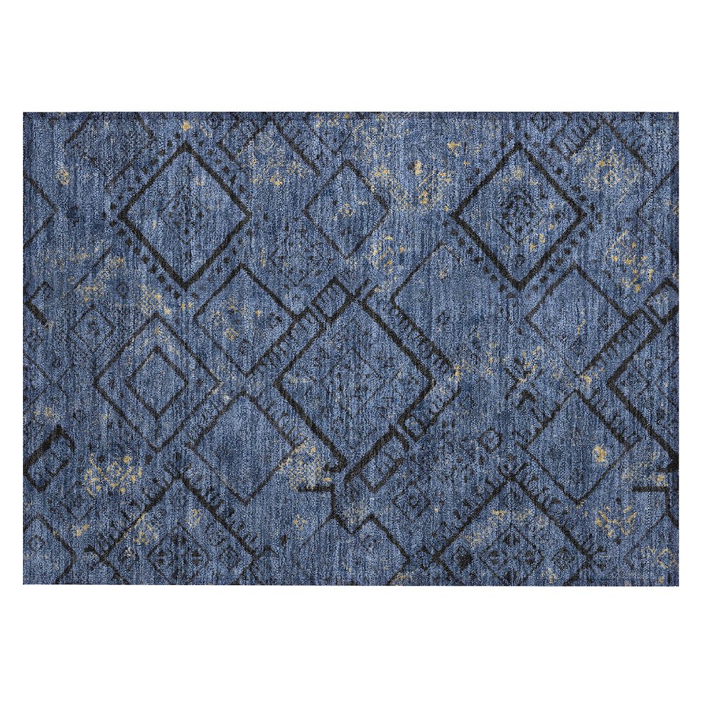 Machine Washable Indoor/Outdoor Chantille ACN2470 Blue 1'8" x 2'6" Rug. Picture 1