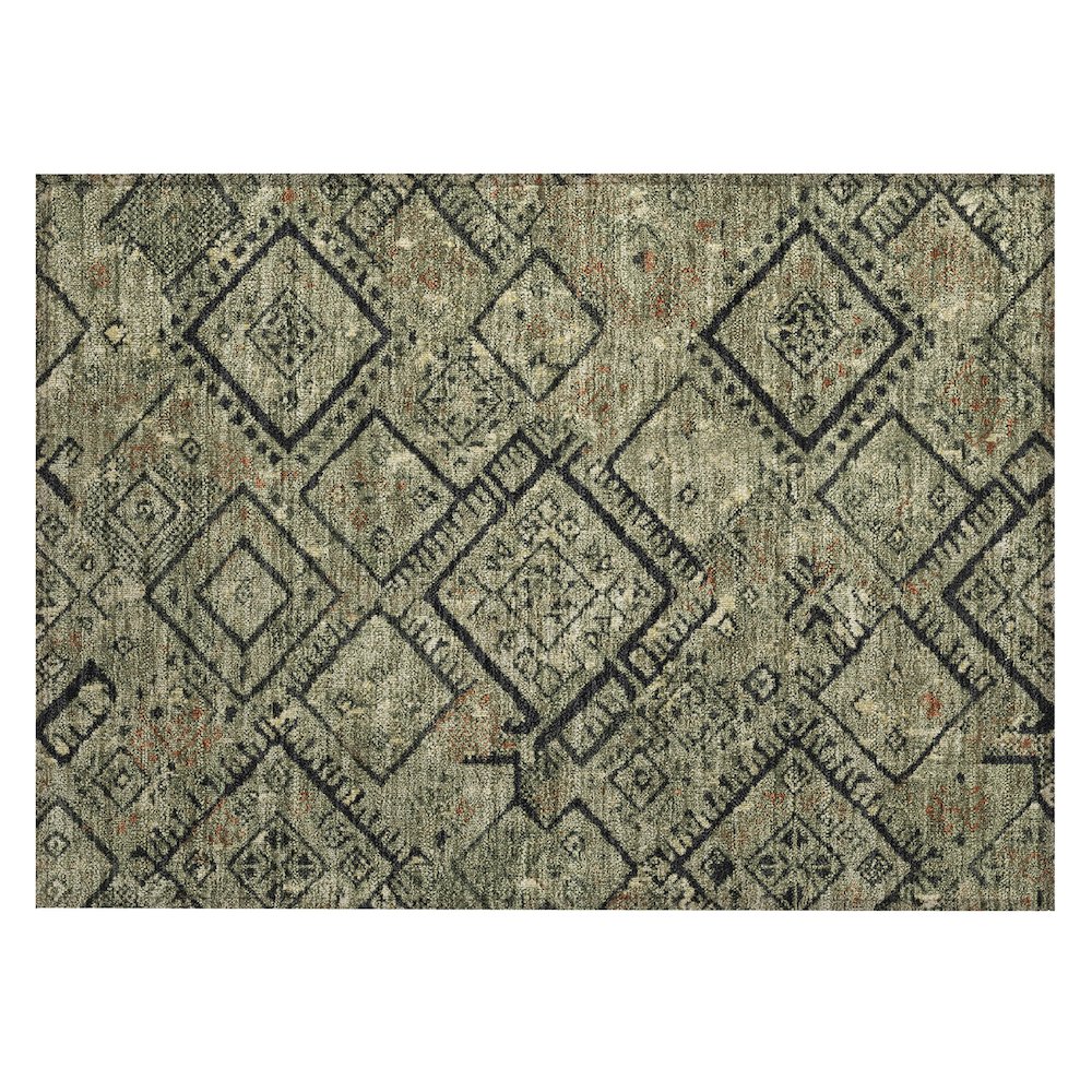 Machine Washable Indoor/Outdoor Chantille ACN2470 Green 1'8" x 2'6" Rug. Picture 1
