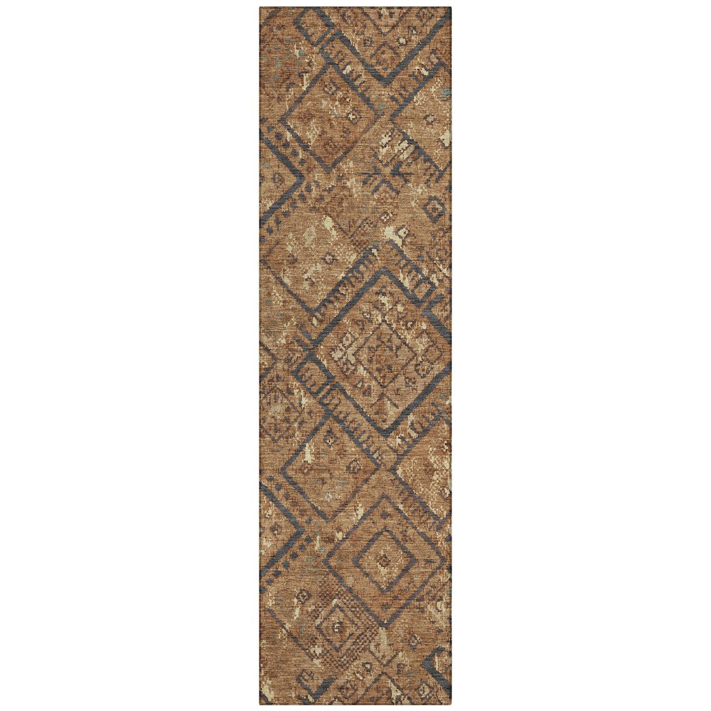 Machine Washable Indoor/Outdoor Chantille ACN2470 Orange 2'3" x 7'6" Runner Rug. Picture 1