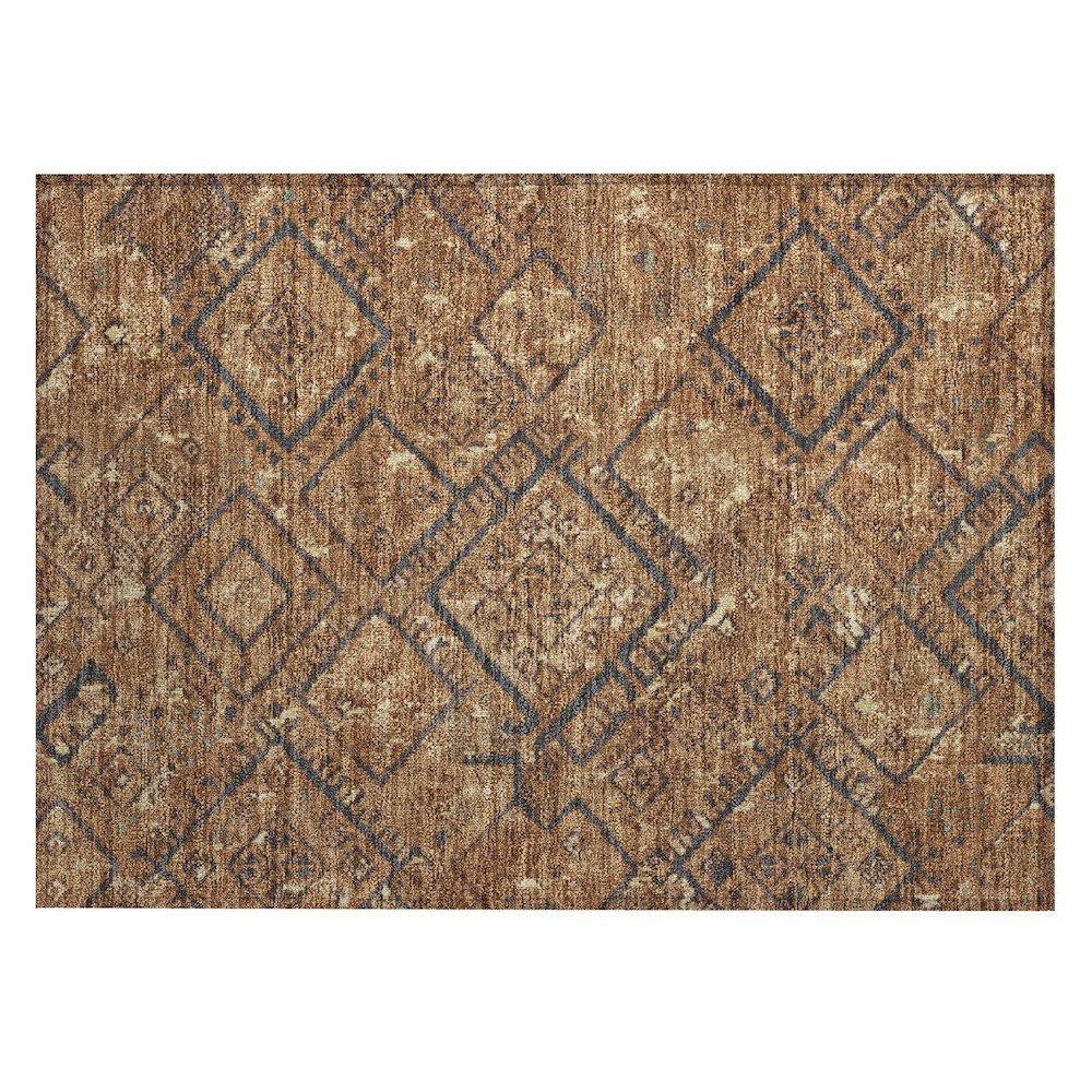 Machine Washable Indoor/Outdoor Chantille ACN2470 Orange 1'8" x 2'6" Rug. Picture 1