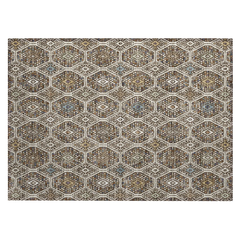 Machine Washable Indoor/Outdoor Chantille ACN2471 Brown 1'8" x 2'6" Rug. Picture 1