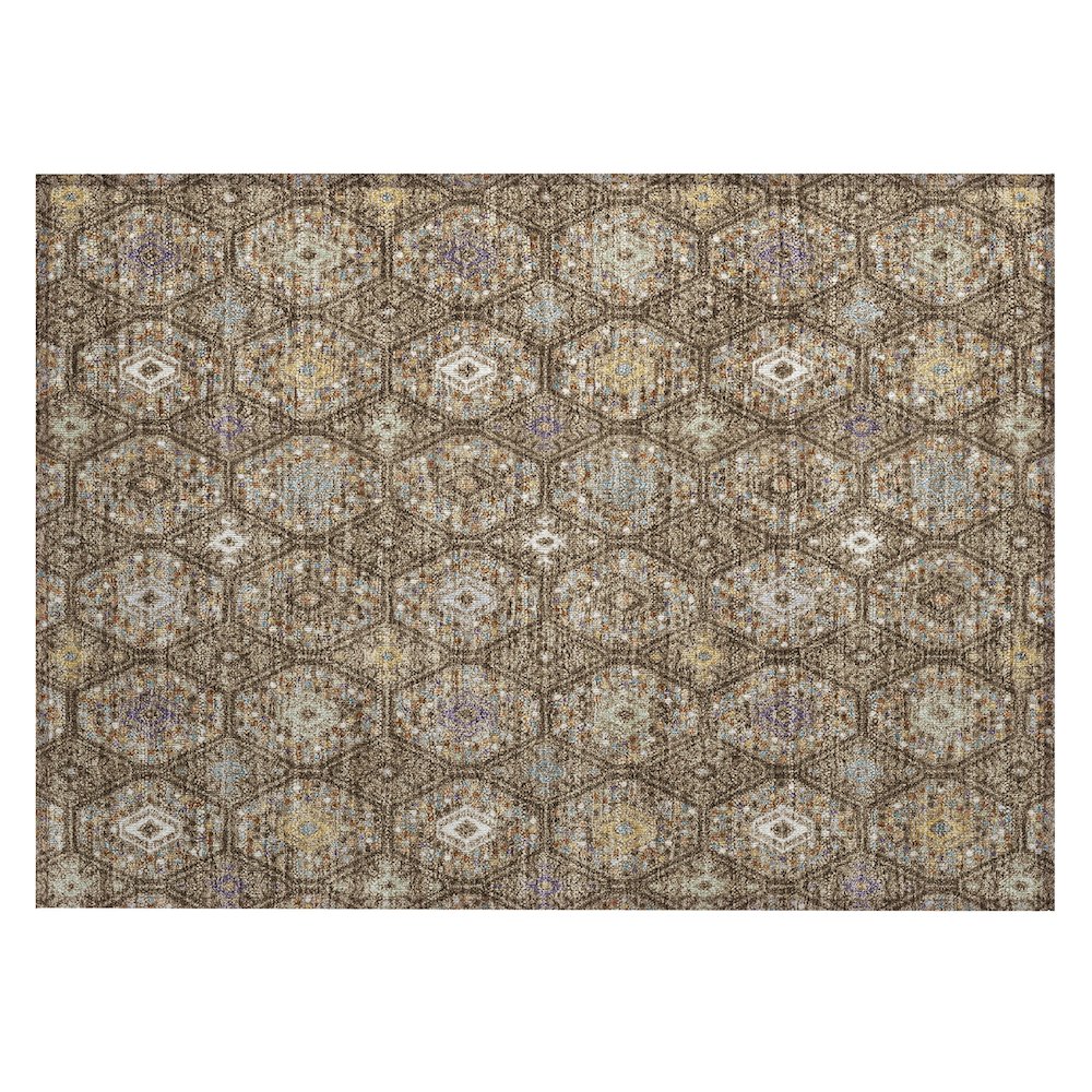 Machine Washable Indoor/Outdoor Chantille ACN2471 Brown 1'8" x 2'6" Rug. Picture 1