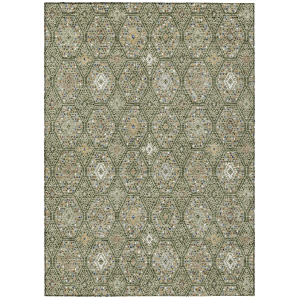 Machine Washable Indoor/Outdoor Chantille ACN2471 Green 2'6" x 3'10" Rug. Picture 1