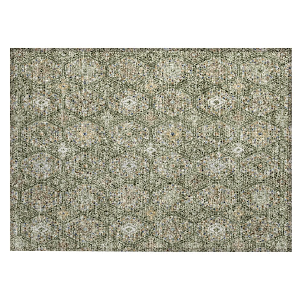 Machine Washable Indoor/Outdoor Chantille ACN2471 Green 1'8" x 2'6" Rug. Picture 1
