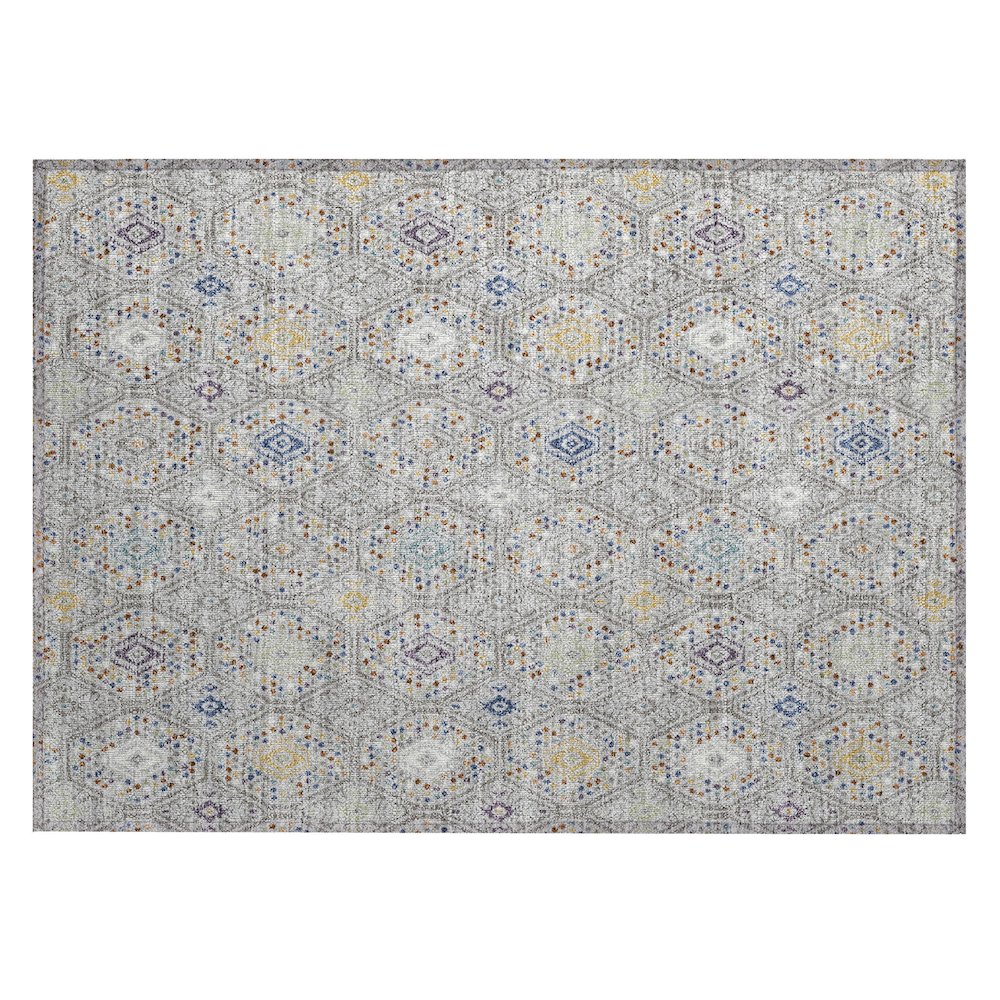 Machine Washable Indoor/Outdoor Chantille ACN2471 Gray 1'8" x 2'6" Rug. Picture 1