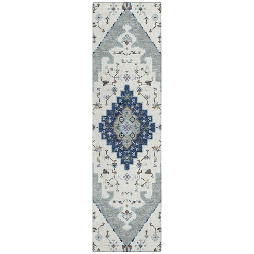Machine Washable Indoor/Outdoor Chantille ACN2472 Ivory 2'3" x 7'6" Runner Rug. Picture 1