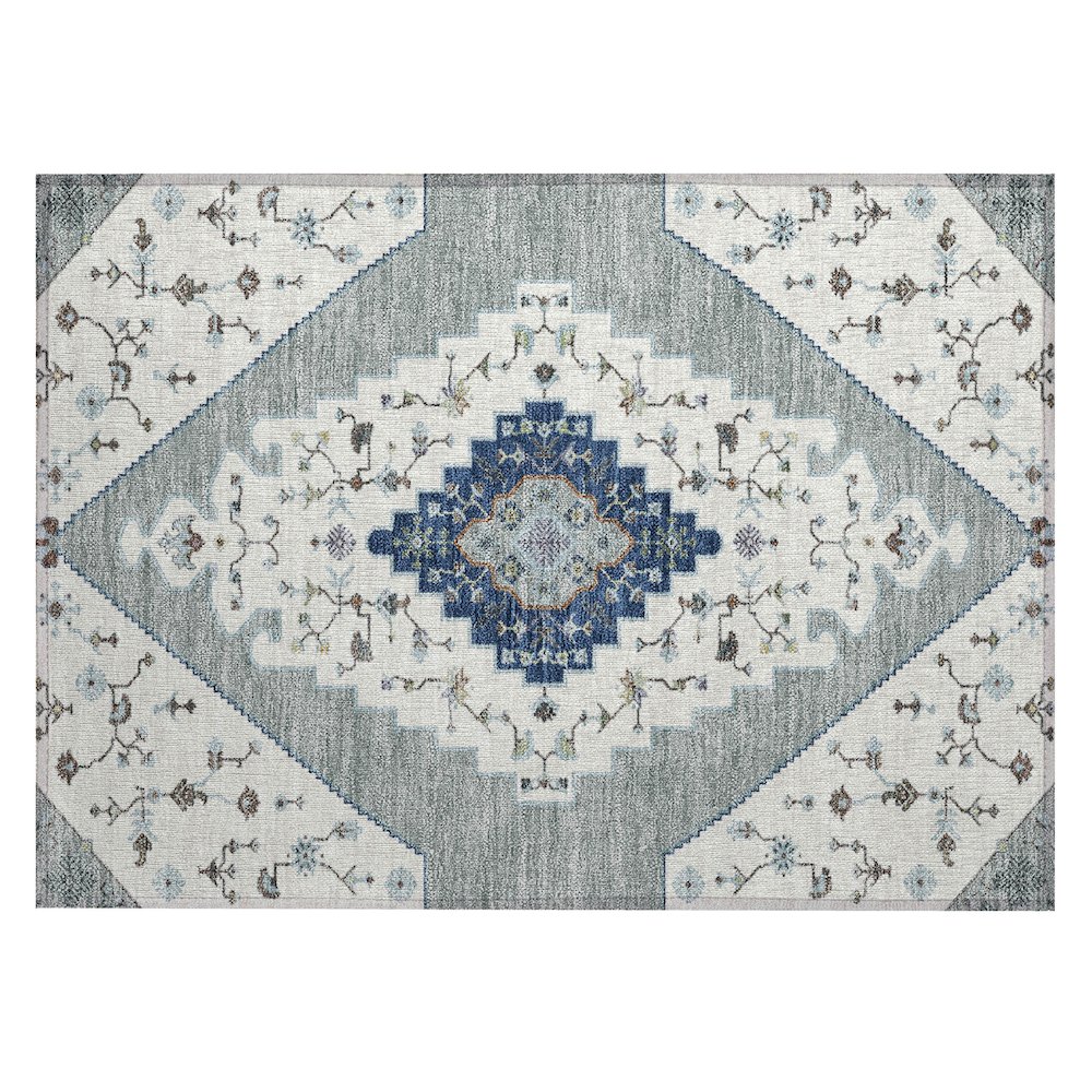 Machine Washable Indoor/Outdoor Chantille ACN2472 Ivory 1'8" x 2'6" Rug. Picture 1