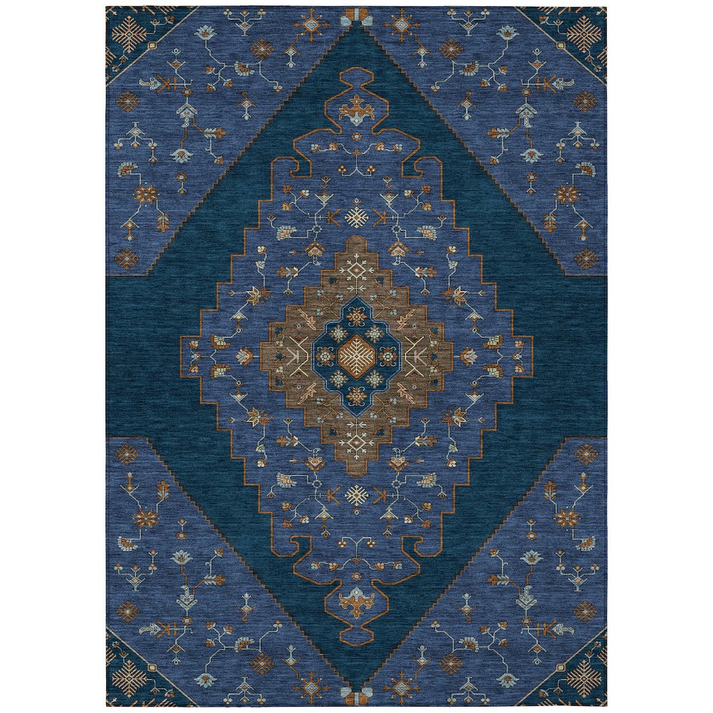 Machine Washable Indoor/Outdoor Chantille ACN2472 Blue 2'6" x 3'10" Rug. Picture 1