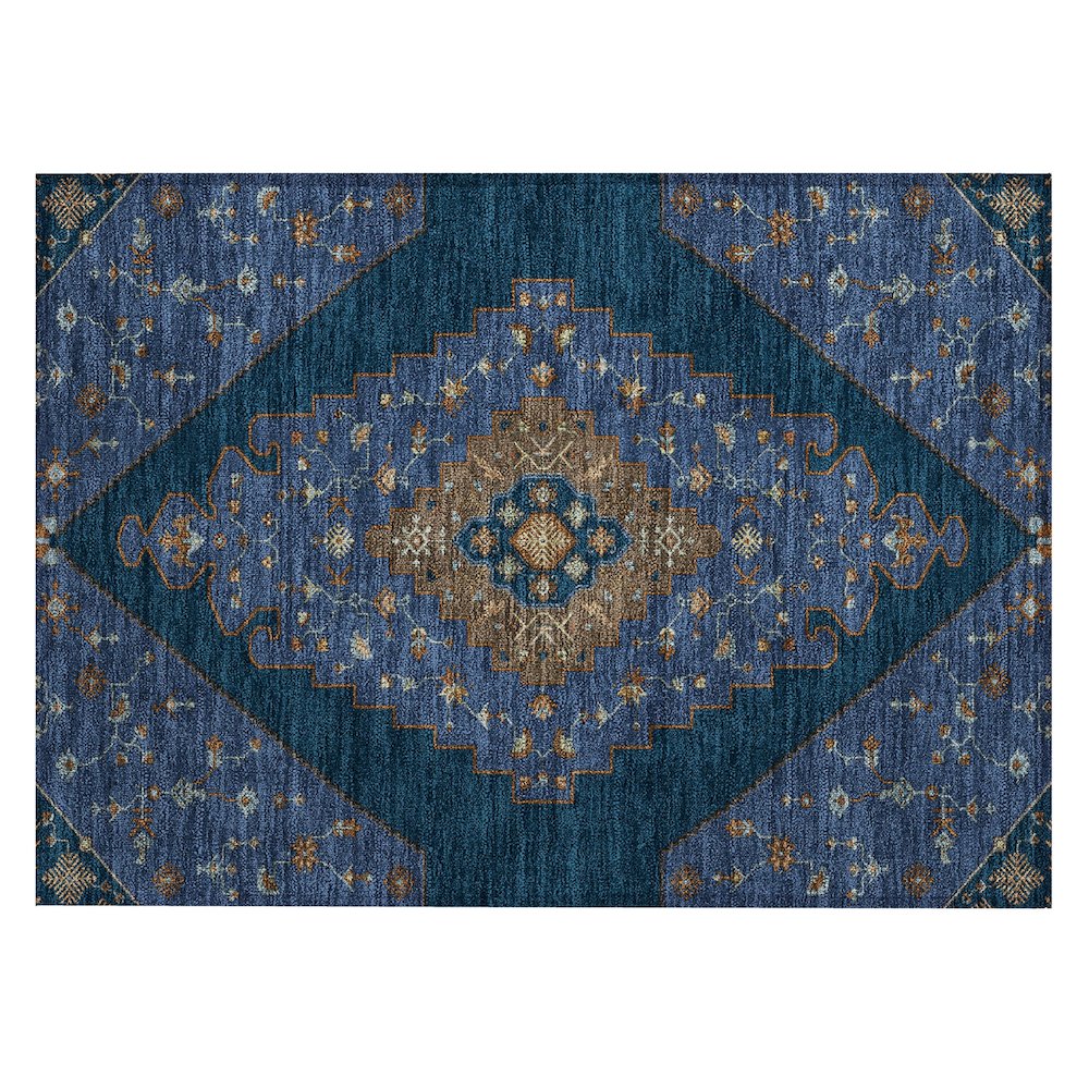 Machine Washable Indoor/Outdoor Chantille ACN2472 Blue 1'8" x 2'6" Rug. Picture 1