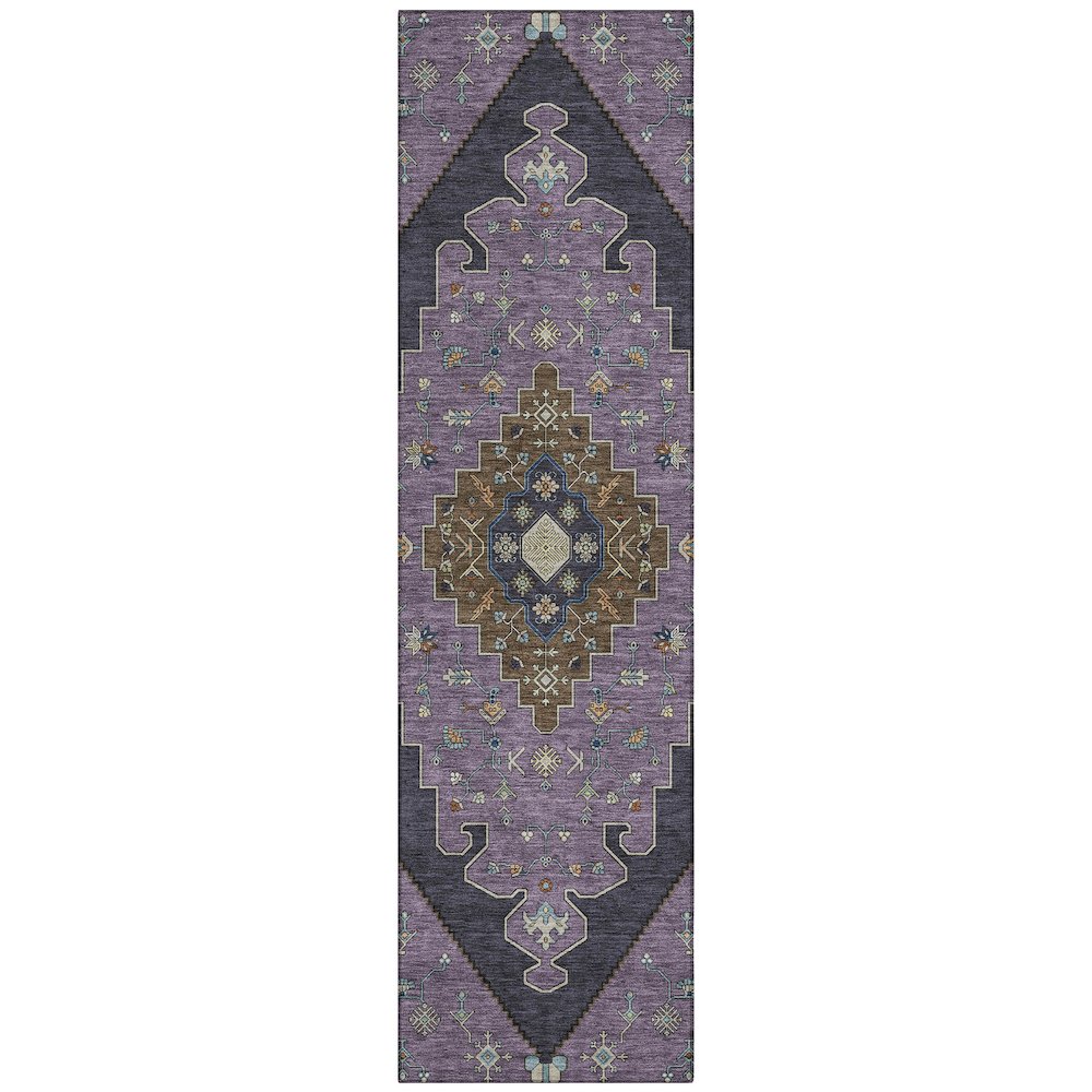 Machine Washable Indoor/Outdoor Chantille ACN2472 Purple 2'3" x 7'6" Runner Rug. Picture 1