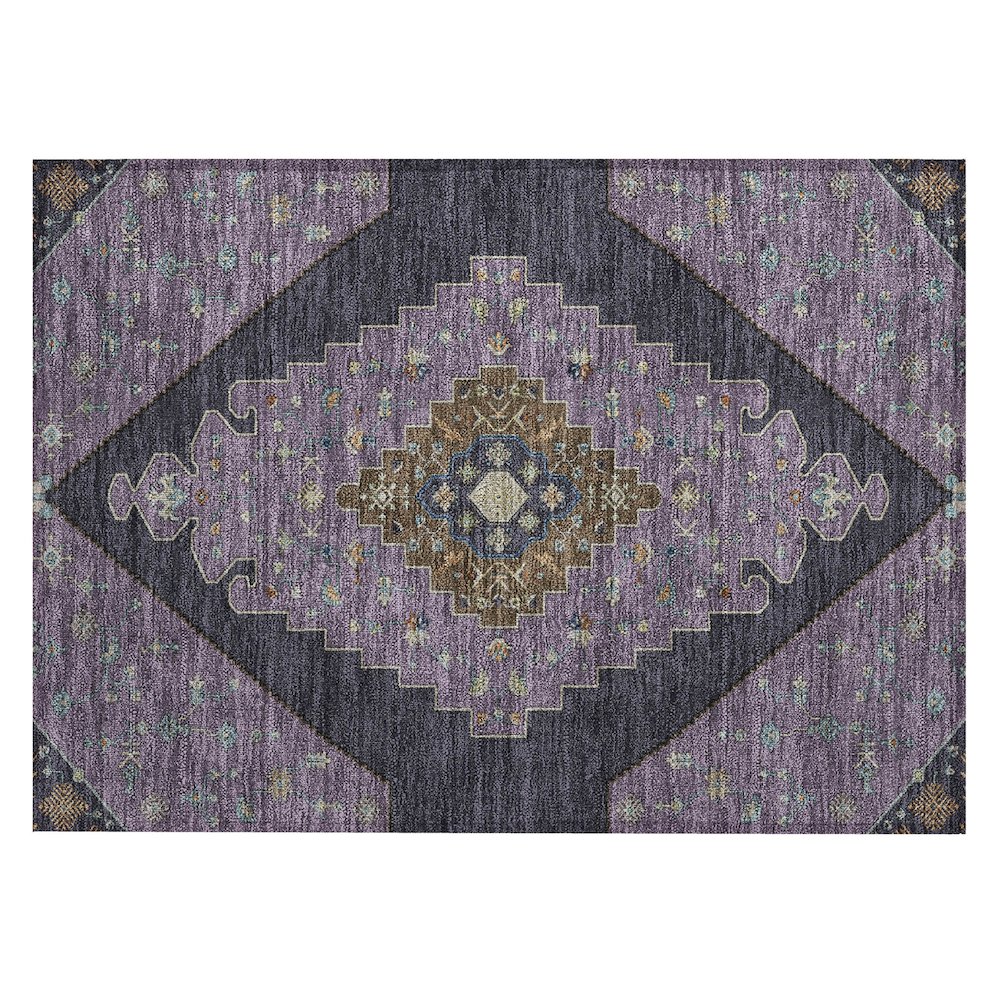 Machine Washable Indoor/Outdoor Chantille ACN2472 Purple 1'8" x 2'6" Rug. Picture 1