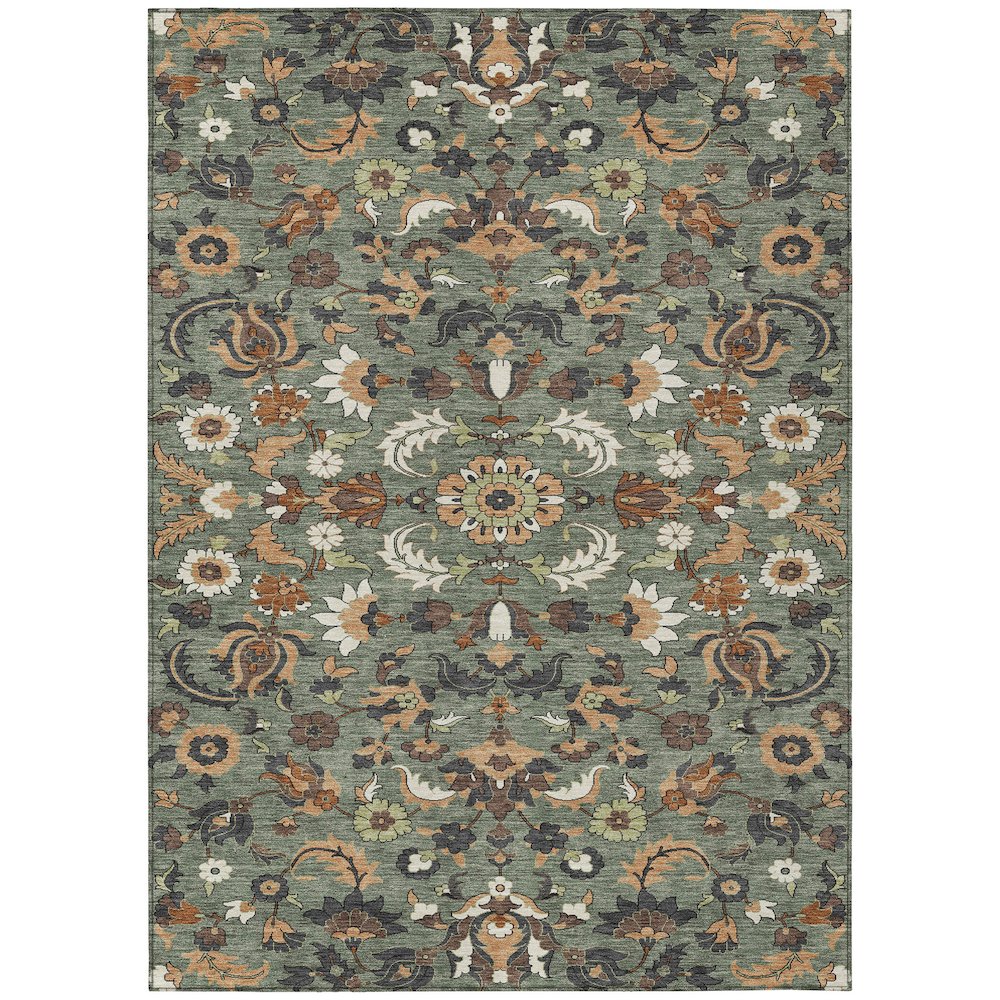 Machine Washable Indoor/Outdoor Chantille ACN2473 Green 2'6" x 3'10" Rug. Picture 1