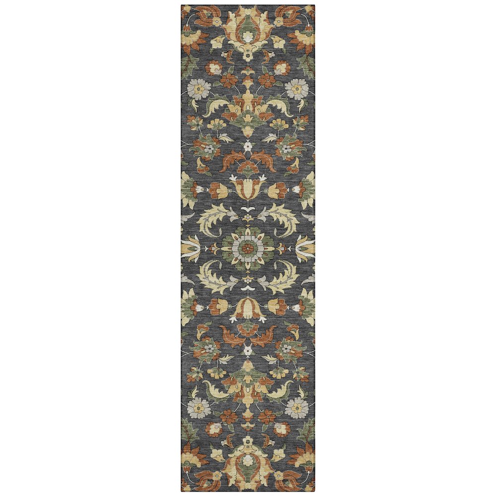 Machine Washable Indoor/Outdoor Chantille ACN2473 Gray 2'3" x 7'6" Runner Rug. Picture 1