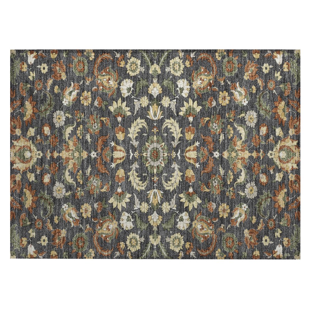 Machine Washable Indoor/Outdoor Chantille ACN2473 Gray 1'8" x 2'6" Rug. Picture 1