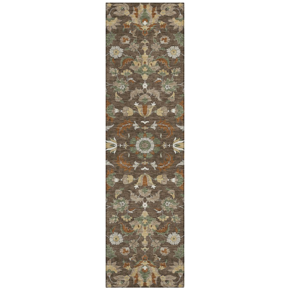Machine Washable Indoor/Outdoor Chantille ACN2473 Brown 2'3" x 7'6" Runner Rug. Picture 1