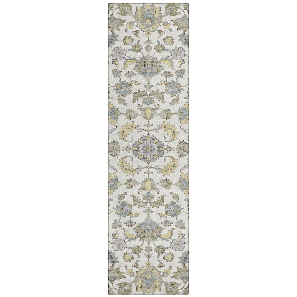Machine Washable Indoor/Outdoor Chantille ACN2473 Ivory 2'3" x 7'6" Runner Rug. Picture 1