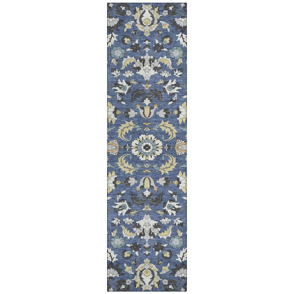 Machine Washable Indoor/Outdoor Chantille ACN2473 Blue 2'3" x 7'6" Runner Rug. Picture 1
