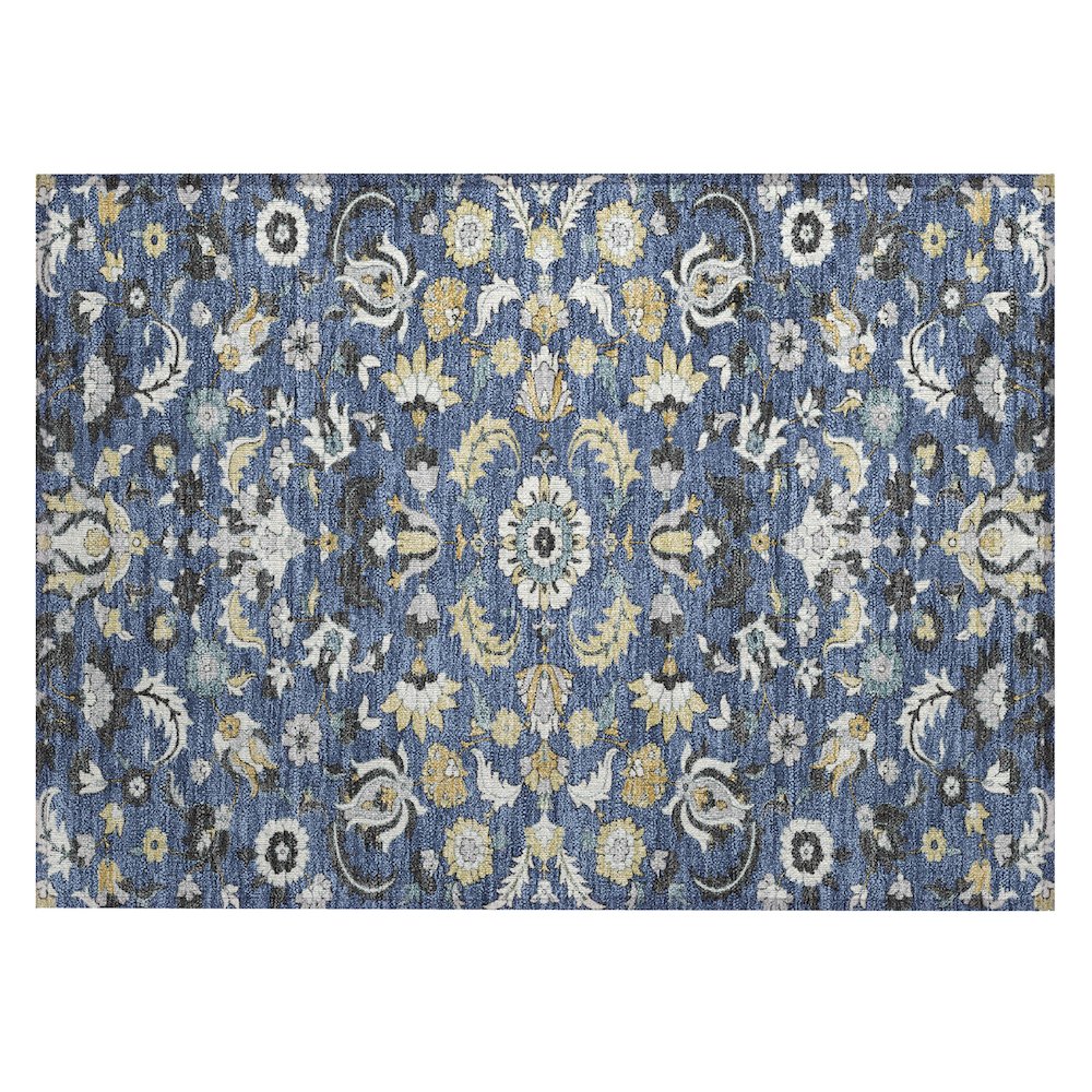 Machine Washable Indoor/Outdoor Chantille ACN2473 Blue 1'8" x 2'6" Rug. Picture 1