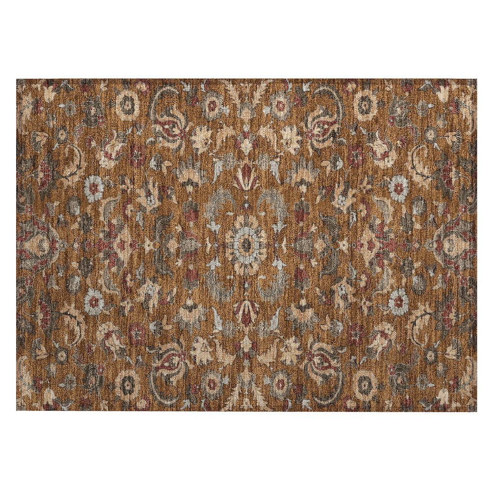 Machine Washable Indoor/Outdoor Chantille ACN2473 Orange 1'8" x 2'6" Rug. Picture 1