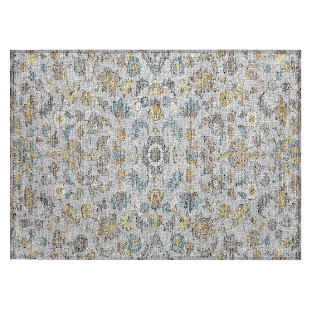 Machine Washable Indoor/Outdoor Chantille ACN2473 Gray 1'8" x 2'6" Rug. Picture 1