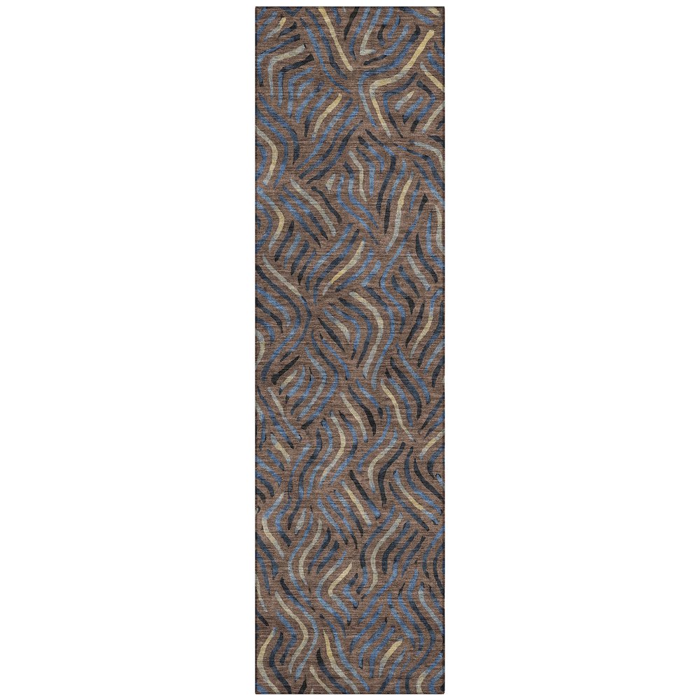 Machine Washable Indoor/Outdoor Chantille ACN2474 Brown 2'3" x 7'6" Runner Rug. Picture 1