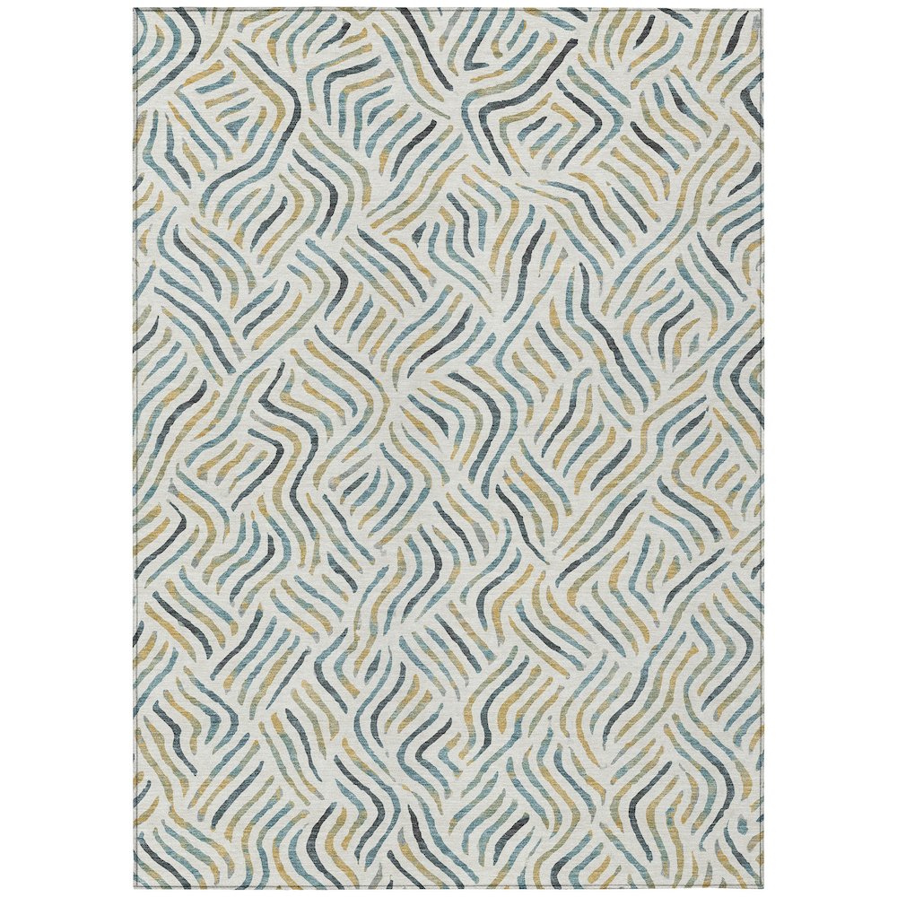 Machine Washable Indoor/Outdoor Chantille ACN2474 Ivory 2'6" x 3'10" Rug. Picture 1
