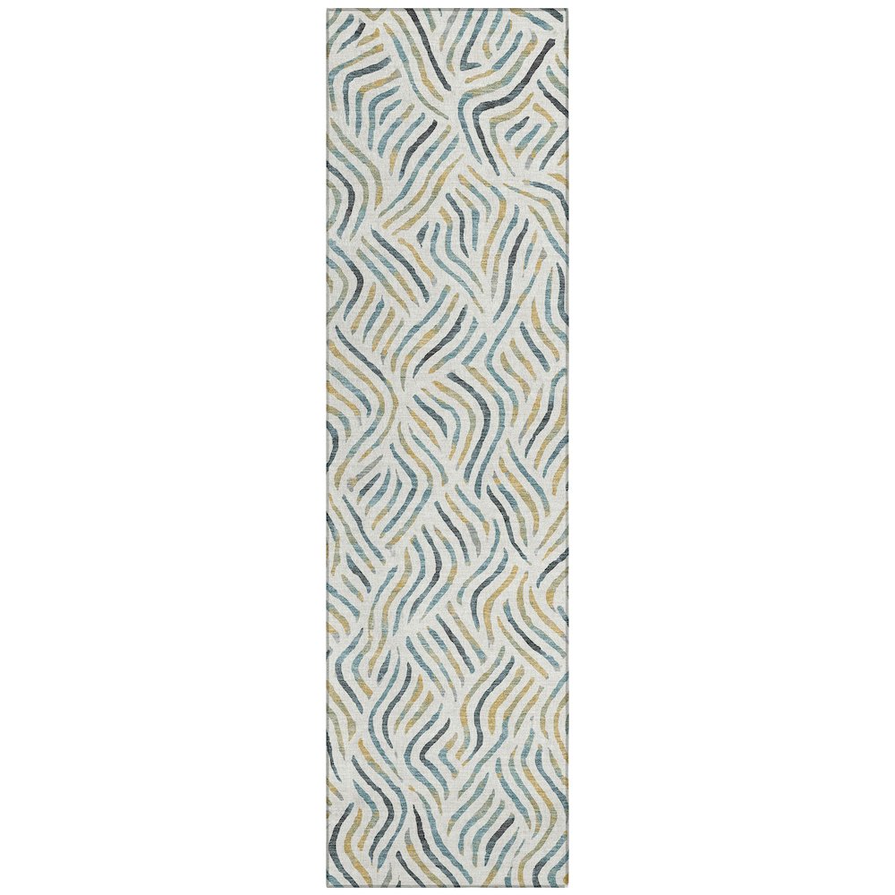 Machine Washable Indoor/Outdoor Chantille ACN2474 Ivory 2'3" x 7'6" Runner Rug. Picture 1