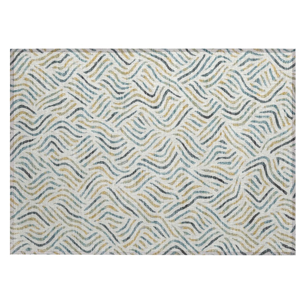 Machine Washable Indoor/Outdoor Chantille ACN2474 Ivory 1'8" x 2'6" Rug. Picture 1