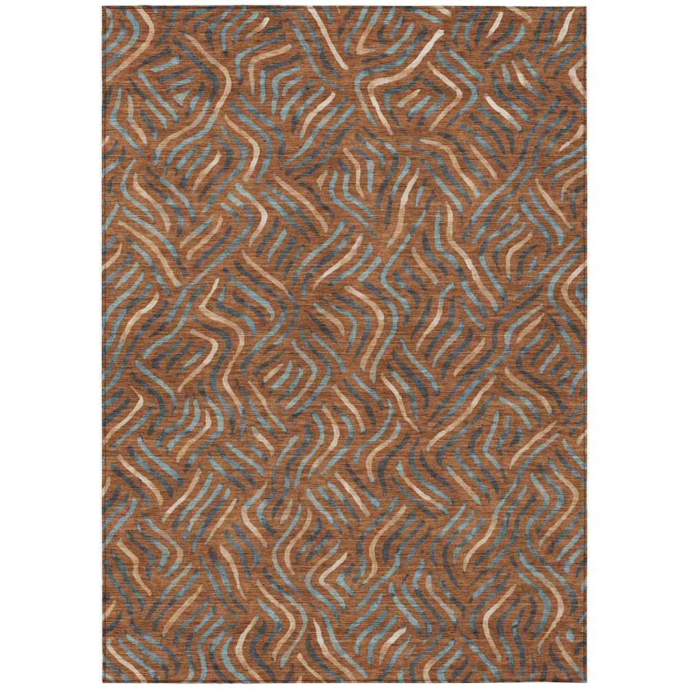 Machine Washable Indoor/Outdoor Chantille ACN2474 Orange 2'6" x 3'10" Rug. Picture 1