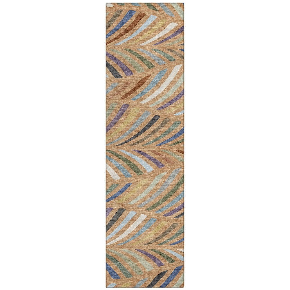 Machine Washable Indoor/Outdoor Chantille ACN2475 Orange 2'3" x 7'6" Runner Rug. Picture 1