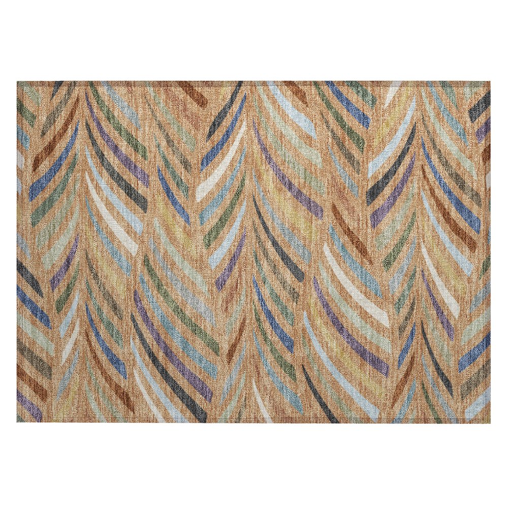 Machine Washable Indoor/Outdoor Chantille ACN2475 Orange 1'8" x 2'6" Rug. Picture 1
