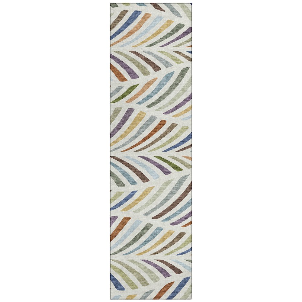 Machine Washable Indoor/Outdoor Chantille ACN2475 Ivory 2'3" x 7'6" Runner Rug. Picture 1