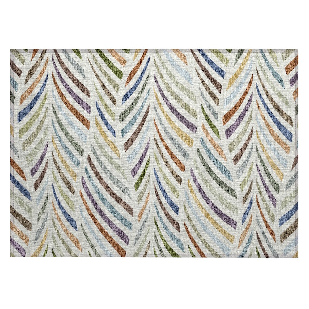 Machine Washable Indoor/Outdoor Chantille ACN2475 Ivory 1'8" x 2'6" Rug. Picture 1