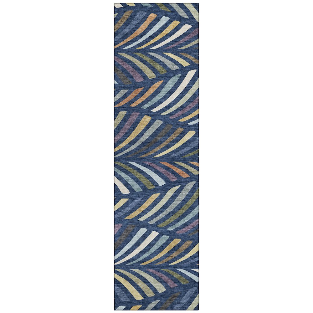 Machine Washable Indoor/Outdoor Chantille ACN2475 Blue 2'3" x 7'6" Runner Rug. Picture 1