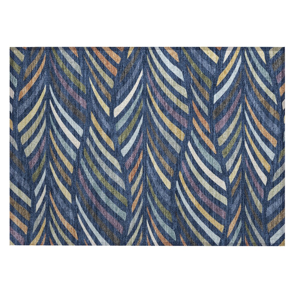 Machine Washable Indoor/Outdoor Chantille ACN2475 Blue 1'8" x 2'6" Rug. Picture 1