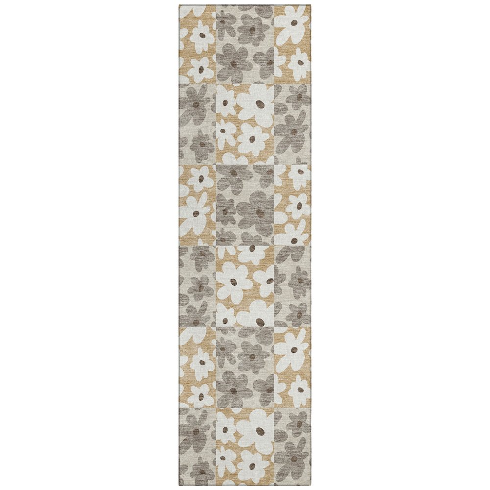 Machine Washable Indoor/Outdoor Chantille ACN2476 Brown 2'3" x 7'6" Runner Rug. Picture 1