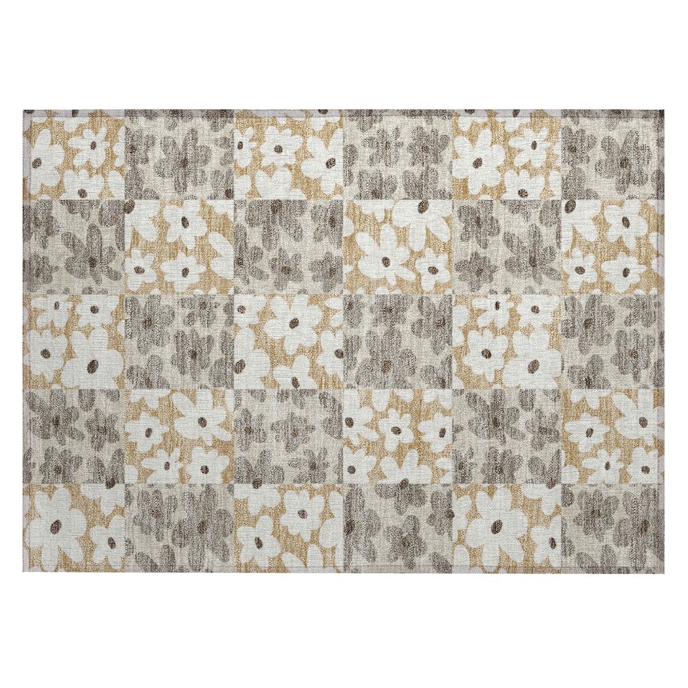 Machine Washable Indoor/Outdoor Chantille ACN2476 Brown 1'8" x 2'6" Rug. Picture 1