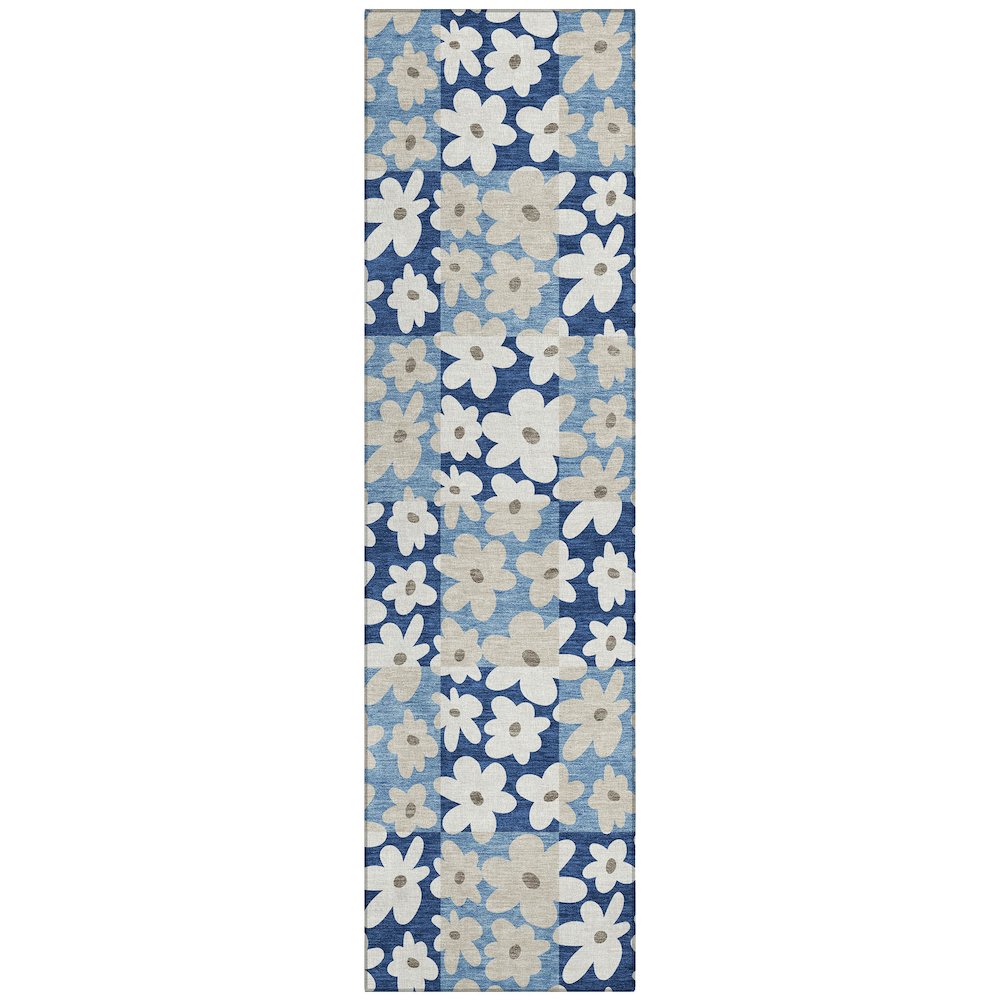 Machine Washable Indoor/Outdoor Chantille ACN2476 Blue 2'3" x 7'6" Runner Rug. Picture 1