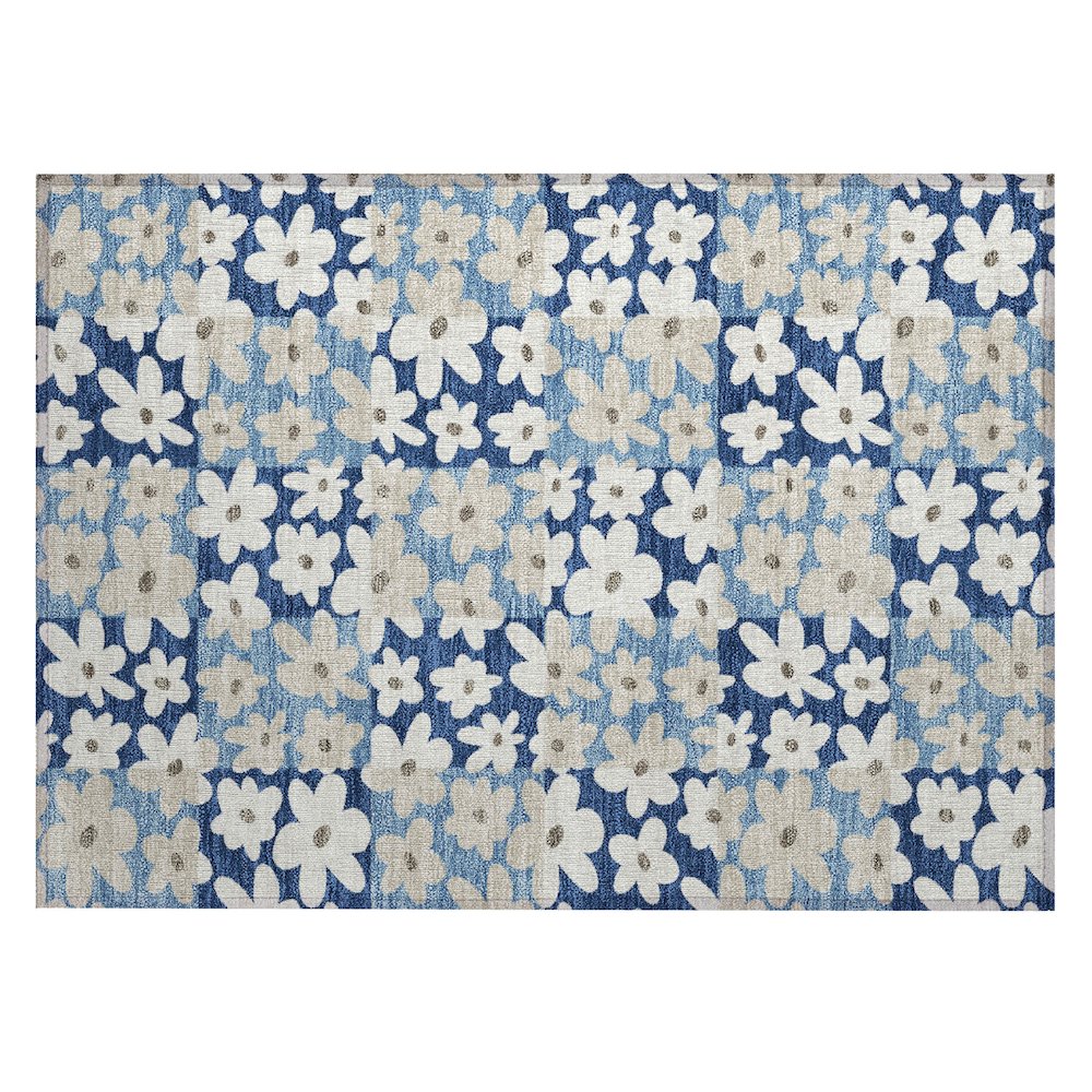 Machine Washable Indoor/Outdoor Chantille ACN2476 Blue 1'8" x 2'6" Rug. Picture 1