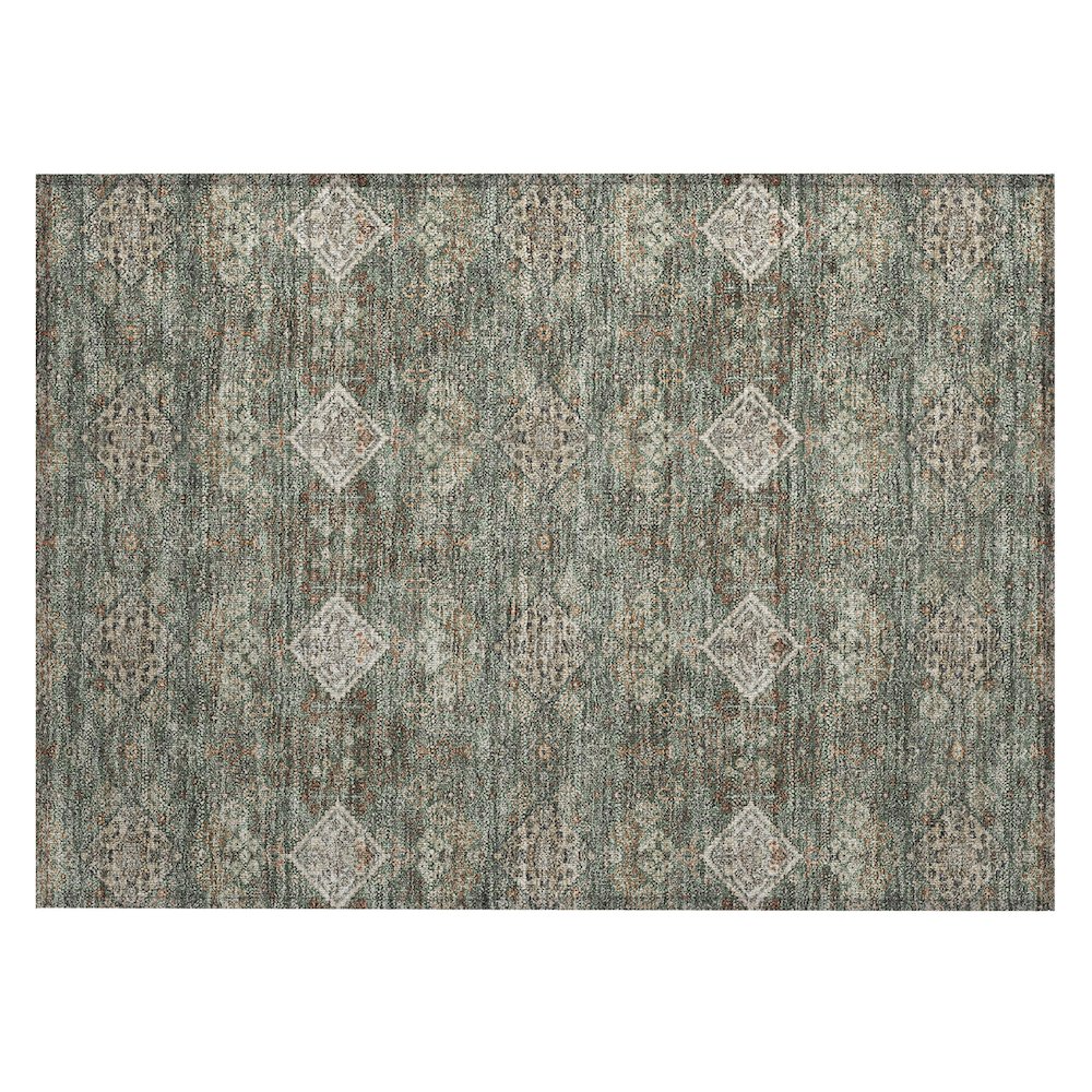 Machine Washable Indoor/Outdoor Chantille ACN2477 Green 1'8" x 2'6" Rug. Picture 1