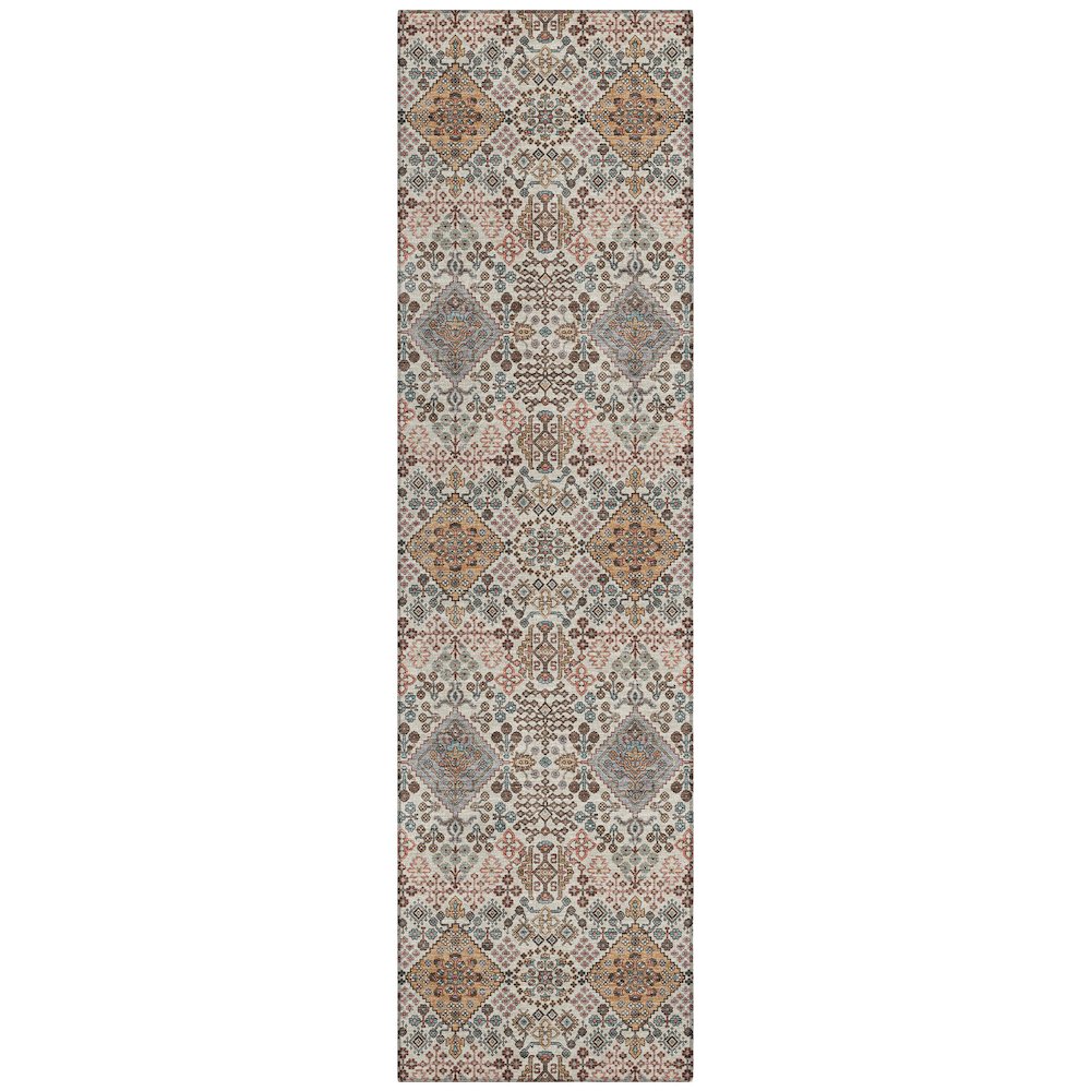Machine Washable Indoor/Outdoor Chantille ACN2477 Brown 2'3" x 7'6" Runner Rug. Picture 1