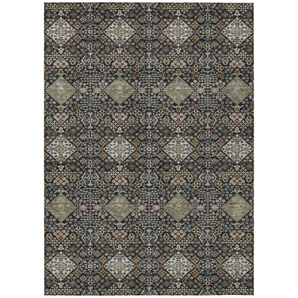 Machine Washable Indoor/Outdoor Chantille ACN2477 Black 2'6" x 3'10" Rug. Picture 1
