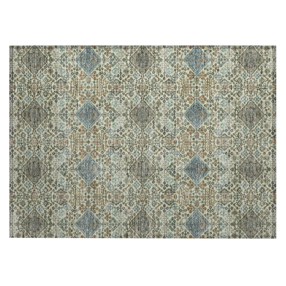 Machine Washable Indoor/Outdoor Chantille ACN2477 Green 1'8" x 2'6" Rug. Picture 1